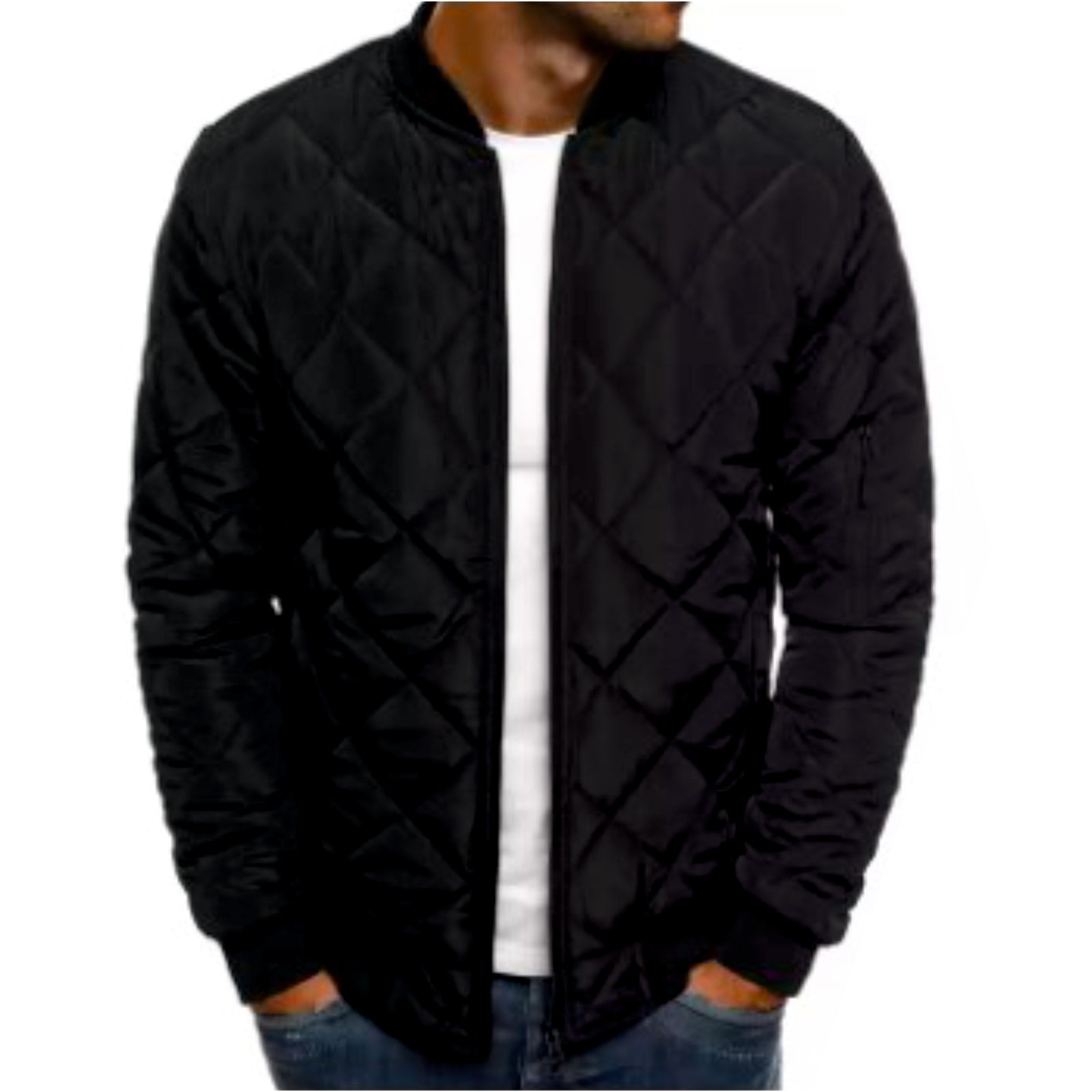 Herrenjacke im Baseball-Style und in trendigen Farben und Steppoptik