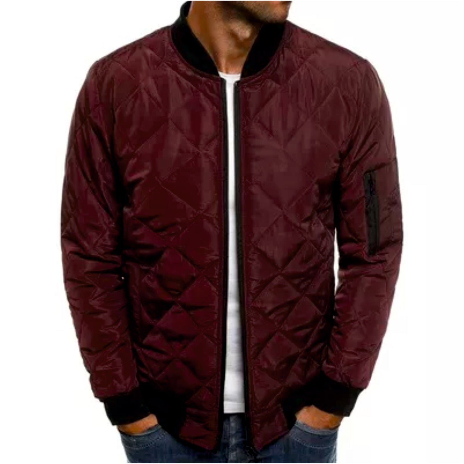 Herrenjacke im Baseball-Style und in trendigen Farben und Steppoptik