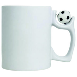 Tasse Fußball mit drehbarem Fußball am Henkel